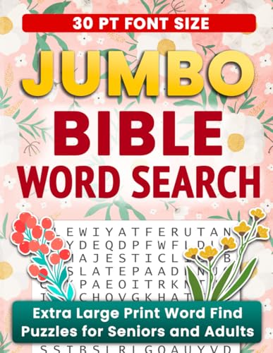 Jumbo Bible Word Search Puzzle Book: Extra Large Print Word Finds for Seniors and Adults with 30 pt Big Font