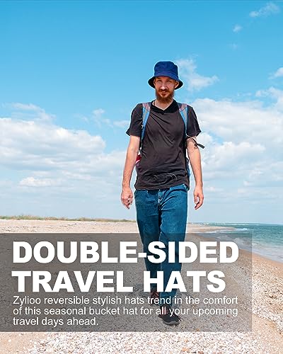 Image of XXL Oversize Bucket Hat Reversible, XL L M S Fisherman Sun Cap With Chin Strap, Travel Beach Outdoor Hat For Men Women