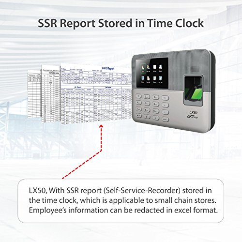 ZKTeco-Biometric-Fingerprint-Time-Attendance-Clock-Employee-Checking-in-Recorder-with-Build-in-SSR-Excel-Software-Silver