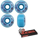 Triclops Skateboard Wheels Burst 50mm 95A Blue with Bones Reds Bearings