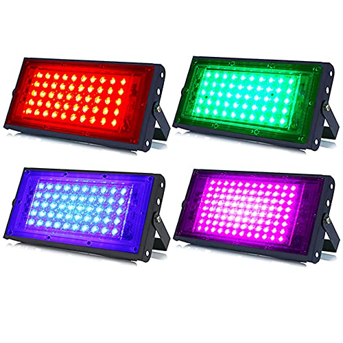 Image of MLD 20w Led Flood Lights IP66 Waterproof Indoor Outdoor Led Brick Focus Street Light Multi color Combo Set | Red, Green, Blue, Pink | Pack of 4