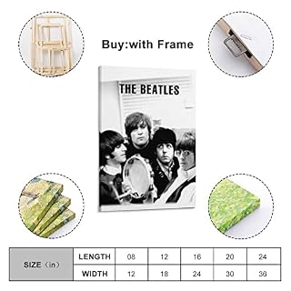 Poster décoratif sur toile The Beatles avec chanteur classique en noir et blanc – 60 x 90 cm - Les Beatles, Paul McCartney, John Lennon, RIngo Starr, George Harrison Poster décoratif sur toile The Beatles avec chanteur classique en noir et blanc - 60 x 90 cm – Image 2