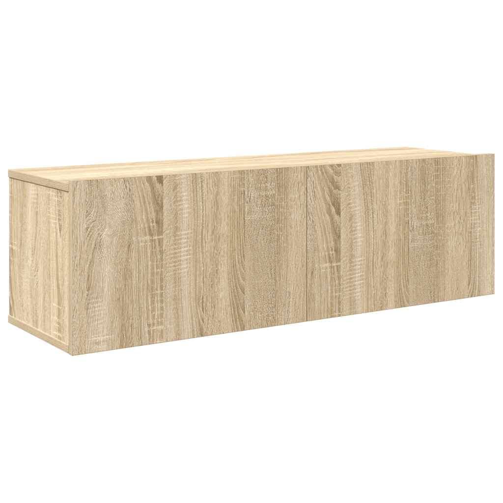 7-TLG. TV-Schrank-Set Sonoma-Eiche, Holzwerkstoff, Hängend, Modernes Media-Center für Wohnzimmer, Robust & Vielseitig