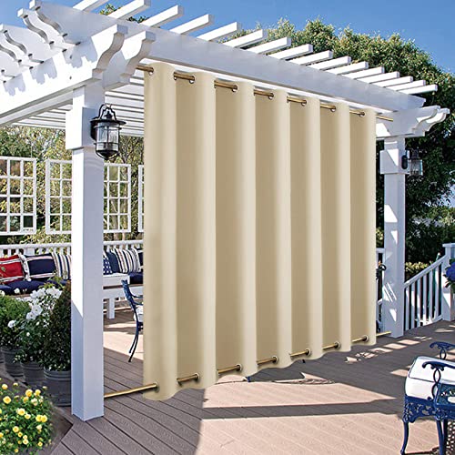 Qelus Outdoor Vorhang Wetterfest mit Ösen B254xH213CM, Außenvorhang...