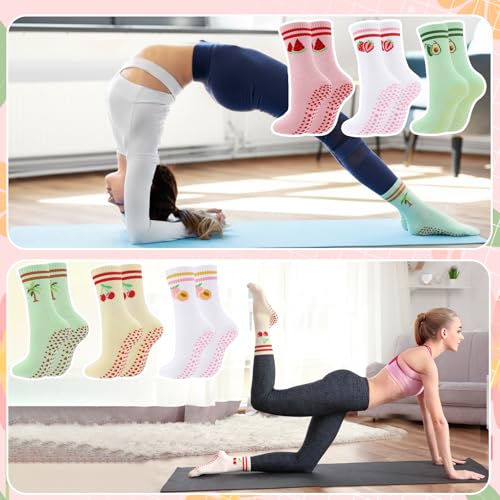 Image of Pilates Grip Yoga Socks for Women Cute Non Slip Socks