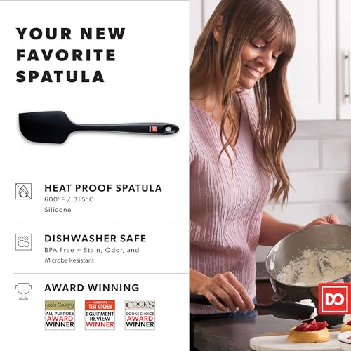 DI ORO Silicone Spatula - 600°F Heat-Resistant Rubber Kitchen Spatula for Baking, Scraping, & Mixing - BPA Free Nonstick Cookware Safe Flexible