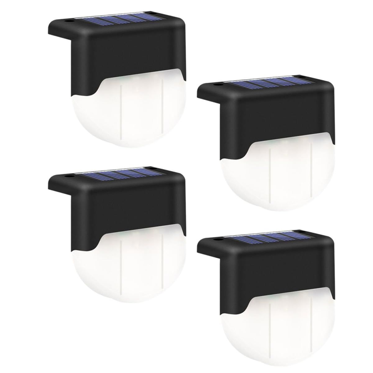 VALICLUD Luz Solar para Escaleras 2v 80ma Ip55, 4 Piezas Negras
