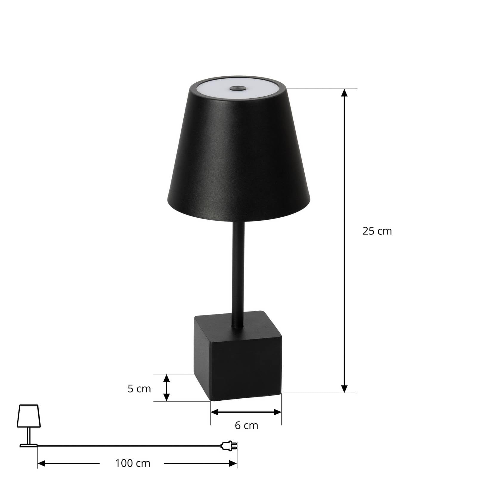 Lindby LED Luminaire de terrasse Janea à intensité variable (Moderne) en Noir Métal (1 lampe,à)