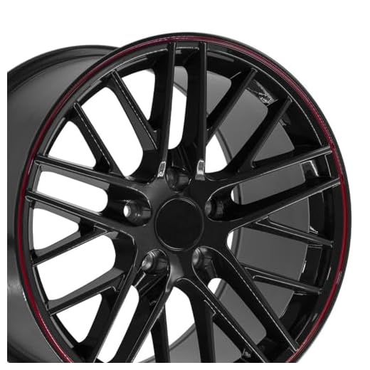 OE Wheels LLC 18 inch Rim Fits Corvette - C6 ZR1 Wheel CV08A 18x10.5 Black Redline Wheel Hollander 5402