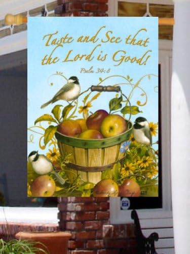 0466FL Taste & See The Lord Is Good Bible Verse Large Flag