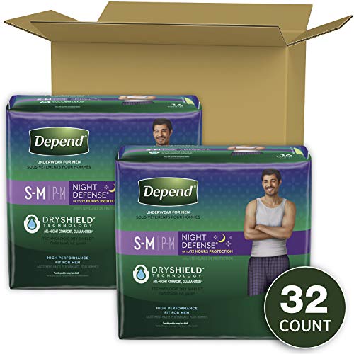 Depend-Night-Defense-Adult-Incontinence-Underwear-for-Men-Overnight-SmallMedium-Grey-32-Count-2-Packs-of-16