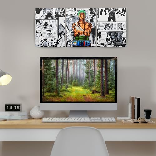 Image of ADRAIL STORE One Piece Anime Manga Poster, Zoro Character Design Wall Poster 3 Panal - A4 Size, 300 GSM, Wall Decor Posters Wall Art For Bedroom, Living room, Office, Dining Room,No Frame (Zoro)