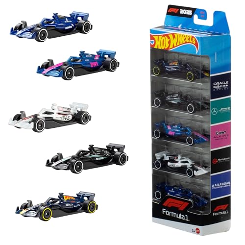 Hot Wheels - Veicoli F1, set da collezione con 5