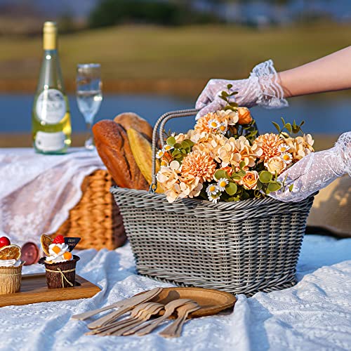GRANNY SAYS Bicycle Basket Front Handlebar, Wicker Bike Baskets for Adult Bikes, Hand Woven Rectangular Basket, Waterproof Bike Basekts, Women Bicycle Beach Cruiser Accessories, Picnic Baskets