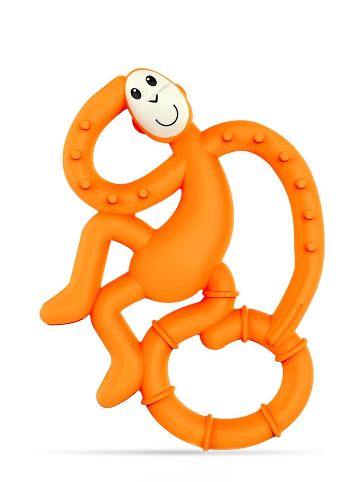 Matchstick Monkey Infant, Antimicrobial Silicone Teether, Easy to Grip, Bpa Free, 3 Months Old+, 10 Cm, Easy to Hold & Naturally Fits in Mouth, Stimulates and Massages Sore Gums, Orange Mini Monkey