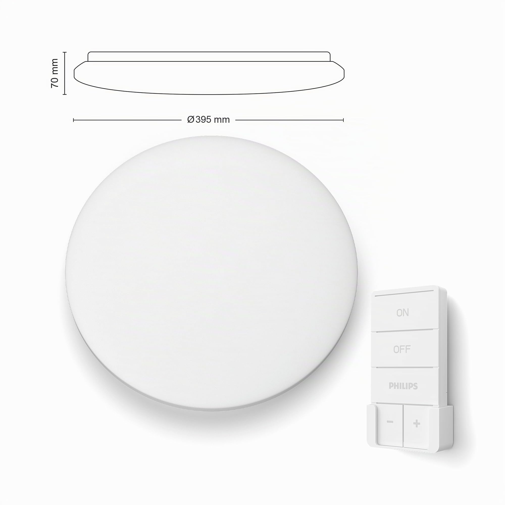 Philips Plafón LED de Techo Philips Izso, 24W, 2500 Lúmens, Luz Blanca Regulable de Cálida a Fría, 38 cm Diámetro