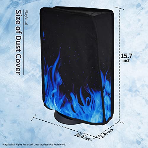 Image of PlayVital Dust Cover for ps5, Soft Neat Lining Dust Guard Anti Scratch Waterproof Cover Sleeve for ps5 Console Digital Edition & Disc Edition - Blue Flame