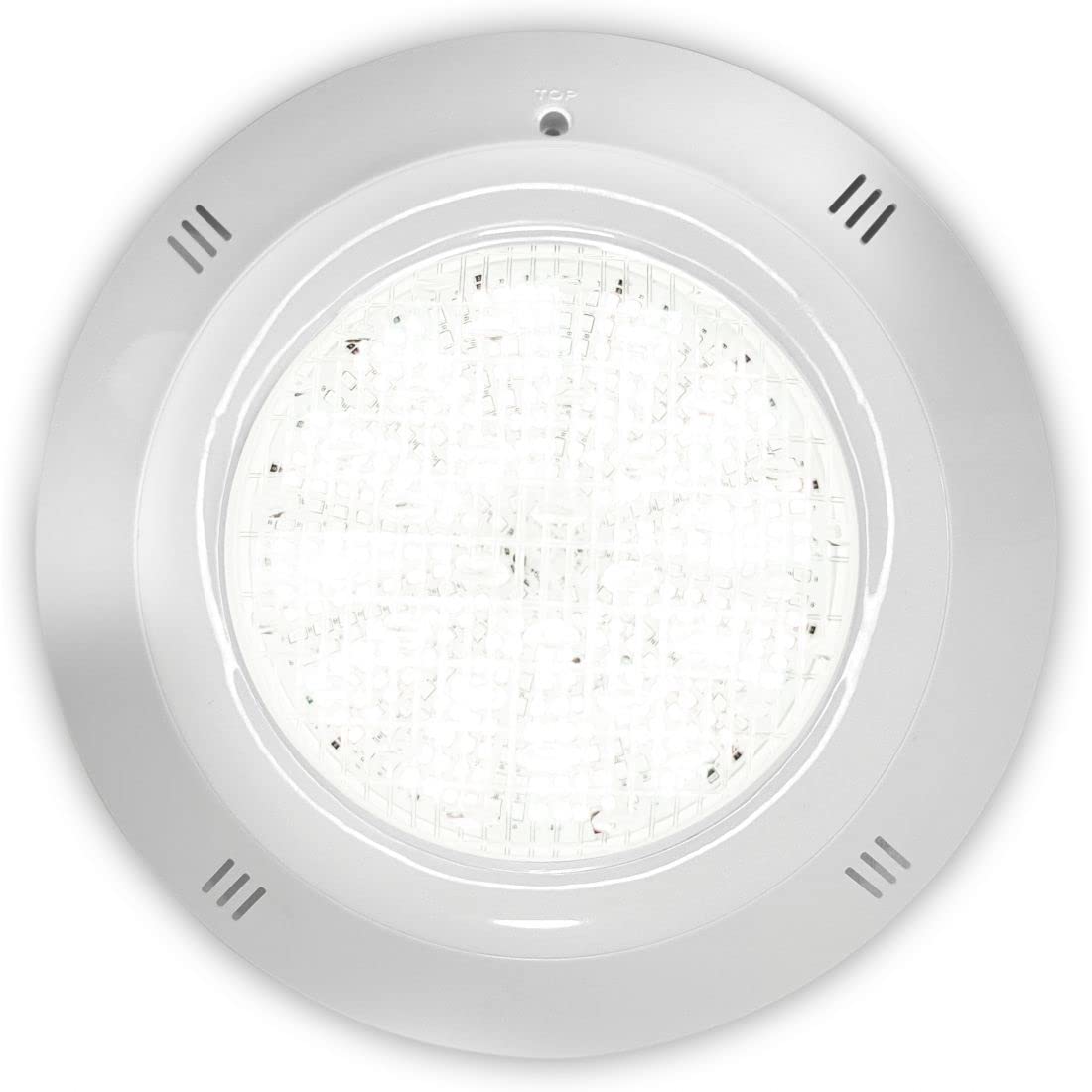 SWIMHOME Foco LED Piscina Superficie 18W Luz Blanca Fría (6000K) - Estanco con Refuerzo de Resina Epoxy, Fácil Instalación con Cruceta Estándar (Ø29cm) 12V AC - Ideal para Sustitución y Obra Nueva