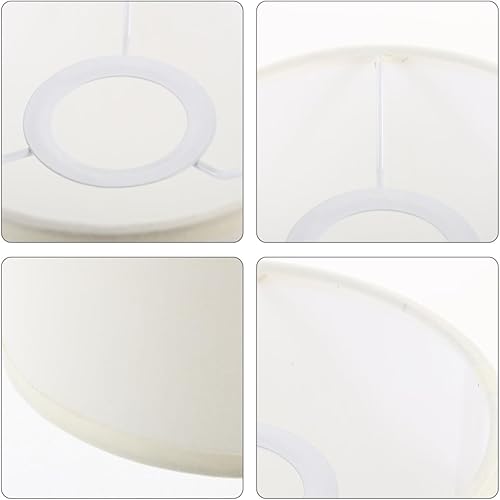 Miniatura 8 de LIFKOME Pantallas de lámpara para lámparas de mesa, pantalla de tela de tambor E27, pantalla cilíndrica de tela natural, repuesto de lino, cubierta