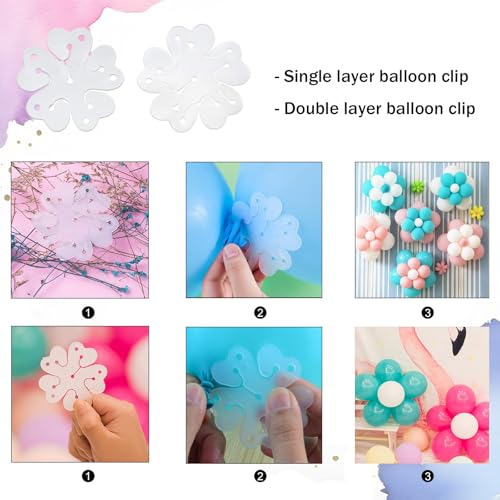 Balloon Arch Garland Kit, 82ft Balloon Garland Strips - 500Pcs Glue Point Dots Tape - 20 Balloon Flower Clips and 2 Tie Tools for Balloon Arch, Birthday Party, Wedding Decoration - Image 6