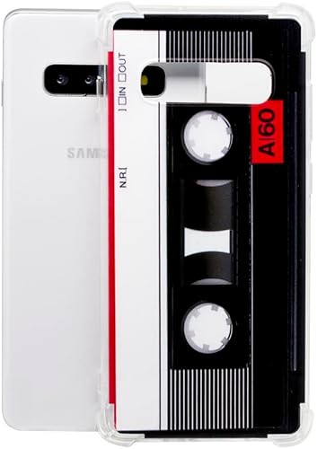 Miniatura 4 de FAteam - Funda para Galaxy S10 Plus con esquinas reforzadas de poliuretano termoplástico (TPU), suave, con cinta de casete de música retro,