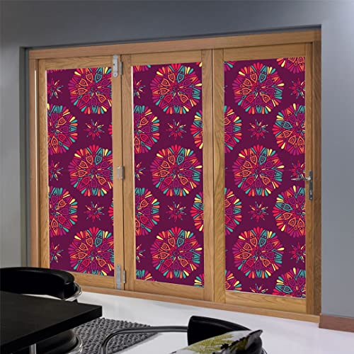 Image of CVANU Window Film Privacy Heat-UV Protection Self-Adhesive Window Glass Film Viny Sheet Multicolor Size(23inch X 200inch) C167
