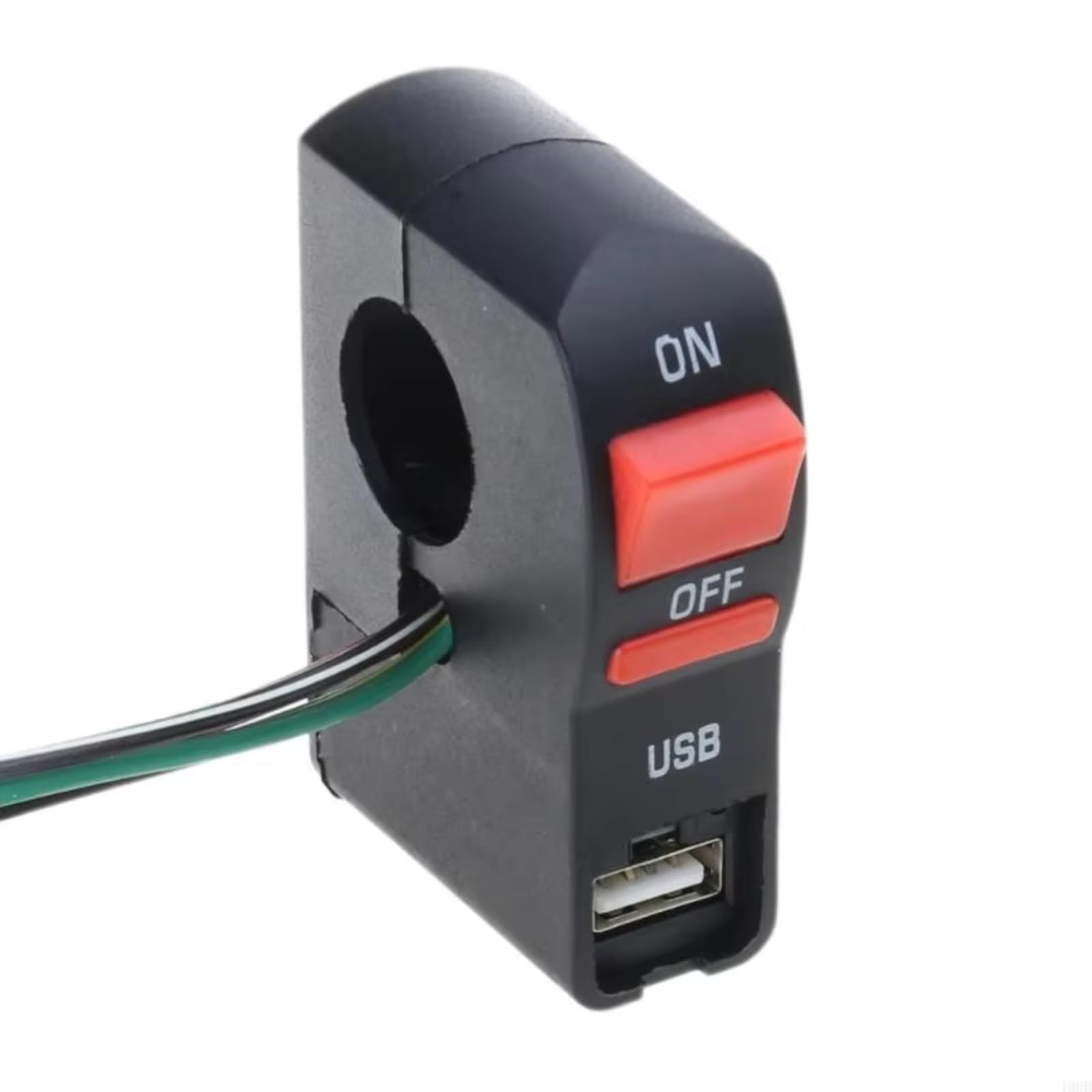 7/8 Pulg Botón Pulsador Universal De Encendido Apagado Para Manillar Con Puerto De Carga Control De Faros Para Scooters Motocicletas Piezas De 12 V Interruptor del manillar