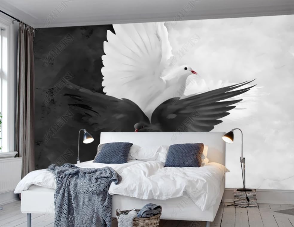 Papier peint intissé pigeon pour transformer un mur blanc en poster géant de salon