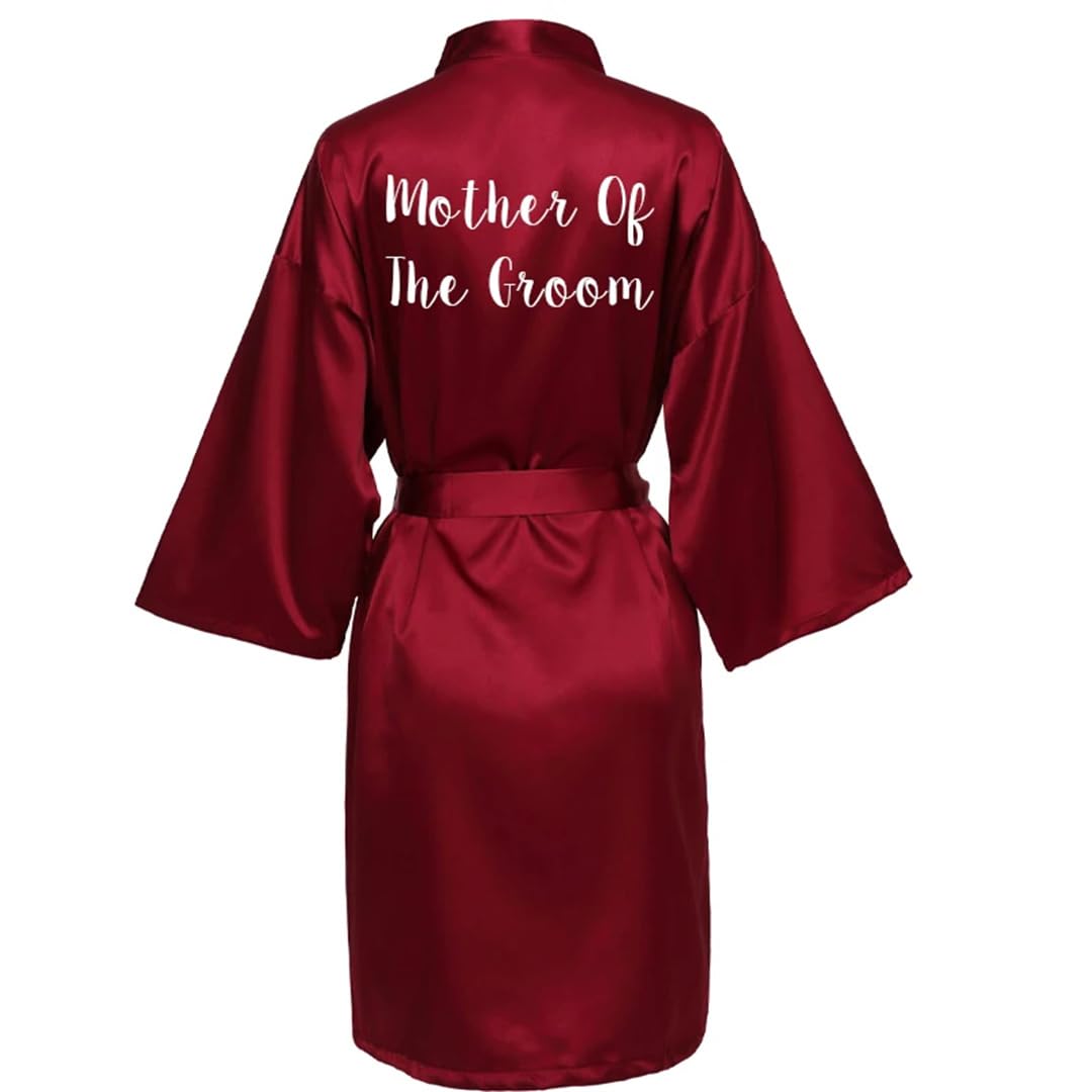 Yeuyyben Accappatoio da sposa per damigella d'onore, da donna, per festa di nozze, kimono, in raso, accappatoio
