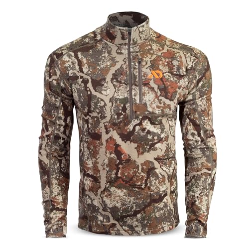 First Lite Men's Furnace Quarter Zip | Fleece Jacket Men | Merino Wool Quarter Zip Pullover | Camo Hunting Fleece Midlayer | First Lite Specter, Medium