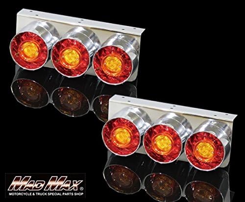 小、中型トラック用 LED 3連 丸型ロケット テールランプ レッド