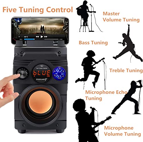 Feegar Showjet Tragbare Bluetooth-Lautsprecher,12 Stunden Laufzeit 4000mAh, kabellos, 30m, Outdoor-Lautsprecher mit Doppel-Subwoofer, reichhaltiges Stereo, unterstützt FM-Radio MP3-Player AUX EQ, 30W – Bild 8