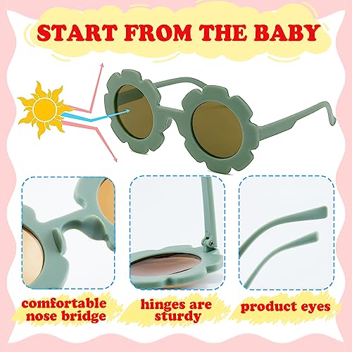 8/24 Pairs Kids Sunglasses DIY Kit Retro Flower Sunglasses Glasses Bulk Outdoor Eyewear for Toddler Girls Party Favor3