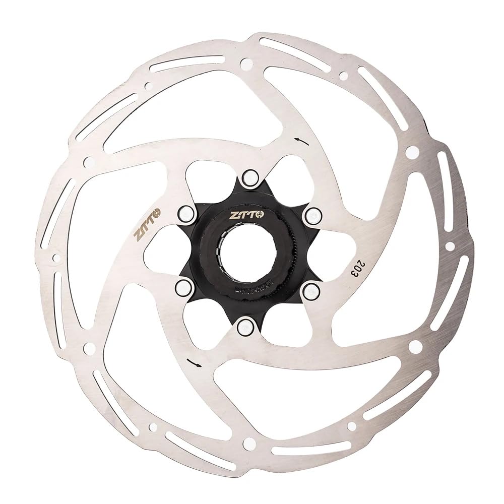 ZTTO 140mm 160mm 180mm 203mm Centerlock Bike Disc Brake Rotor, High Strength Stainless Steel 6-Hole Mount Bicycle Disc Brake Rotor Fit Any Pads For MTB Road Bike