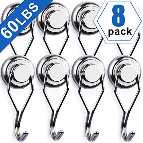 LOVIMAG Swivel Swing Hooks, Neodymium Magnet Hooks - Great for Your Refrigerator