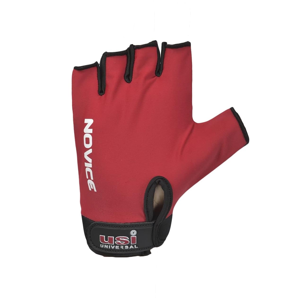 USI UNIVERSAL Gym Gloves, 733NV Novice Fitness Gym Gloves for Men & Women, Workout Powerlifting Gloves, Polyester, Elastane, Foam Construction, Padded Palm Weight Lifting Gloves (Medium, Red/Black) 4