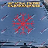 Helm of Awe Decal Sticker Vegvisir Viking Odin Norse Norway Car Vinyl (red, 4'' (10.2cm))