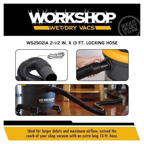 image for WORKSHOP Wet/Dry Vacs Shop Vacuum Accessories WS25021A Long Hose Attac