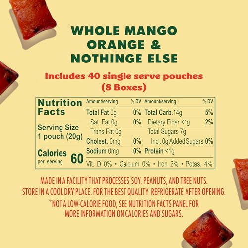 Image of SOLELY - Organic Mango & Orange Whole Fruit Gummies (Pack of 8 Boxes, 5 Bags per Box) - School Snacks - Healthy Snacks for Adults & Kids - Non GMO, Vegan Snacks, Shelf Stable - 40 Bags (3.5 oz)