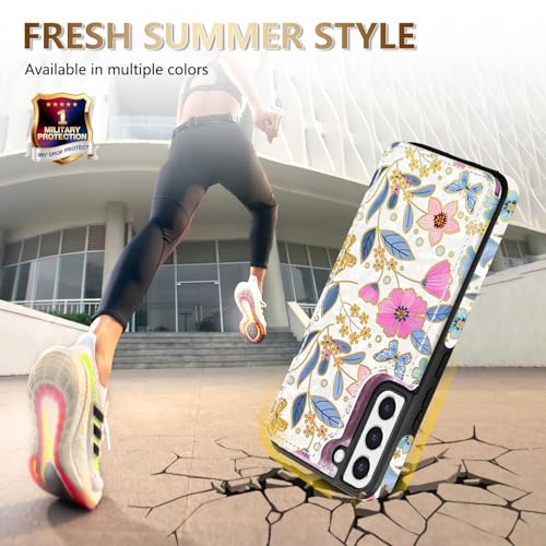 Coque portefeuille fleurs pour Samsung S22 Plus : l'accessoire chic de vos sorties - 7