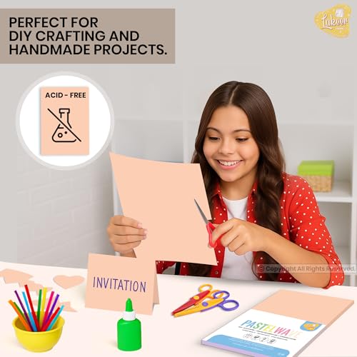 Image of Lakeer A4 Pastel Color Paper- Pastel Cream Colour, Pack of 50 Sheets | 150 GSM Thick for Arts and Crafts, Printing, DIY Projects, Etc