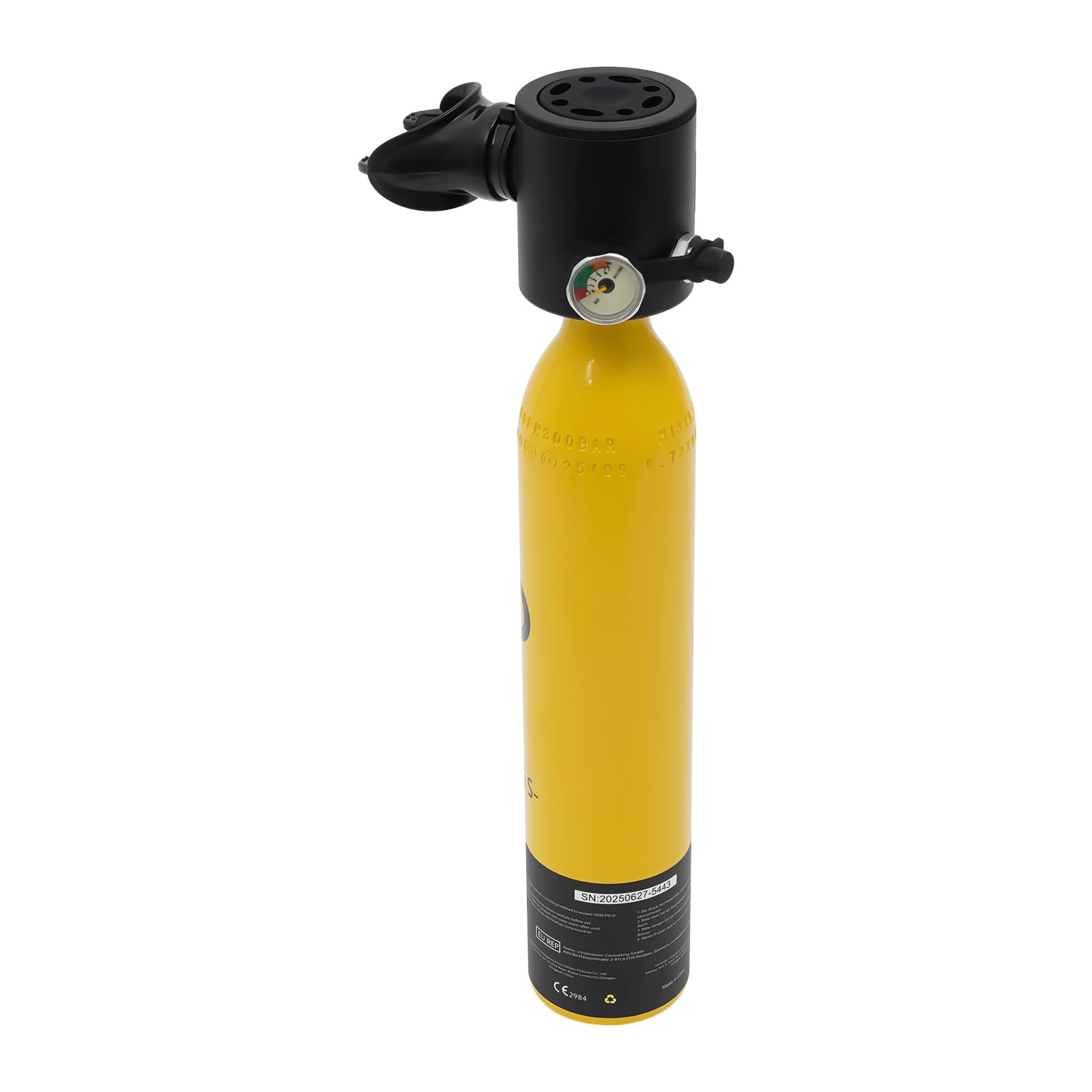 Mini Tauchflasche mit Pumpe 0,5L Taucherflasche mit 5-10 Minuten Kapazität Tauchen Sauerstofftank mit Gurt, Sicherheitsband, Filtervorrichtung Nachfüllbarem Tauchflasche für Anfänger