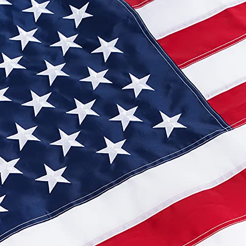 FRF American Flags for Outside 3x5 US Flag Outdoor - Made in USA High Wind with Embroidered Stars Sewn Stripes Brass Grommets