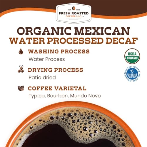 Image of Fresh Roasted Coffee, Organic Mexican Water-Processed Decaf Drip Ground Coffee, Medium Roast, USDA Organic, 3rd Party Tested for Mold, Mycotoxin & Pesticides, 100% Single Origin, Kosher, 5 lb (80 oz)