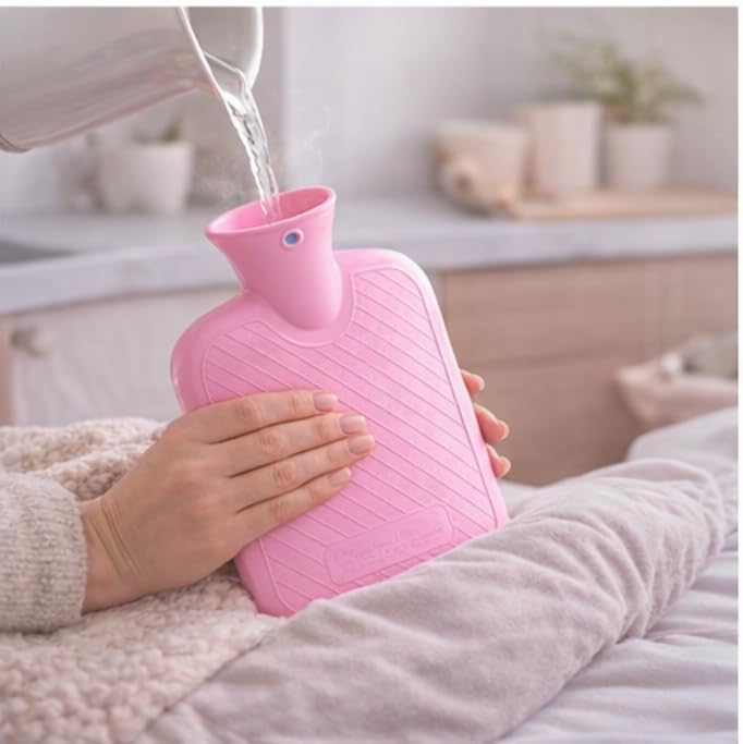 Image of FIDEO Rubber Hot Water Bag Combo Pack (1 & 2 Litre) for Hot and Cold Therapy | Non Electric Heating Bottles for Pain Relief Period Cramps Muscle Aches Back Neck Shoulder Comfort | Leak Proof Design
