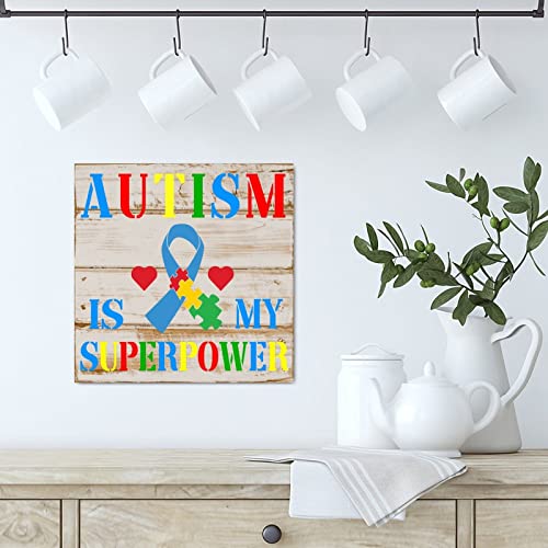 Autism Is My Superpower plaque bois Evans1nism unique - 4