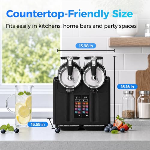 Image of SYINTAO Dual Tank Slushie Machine for home,135oz Soft Serve Ice Cream Maker