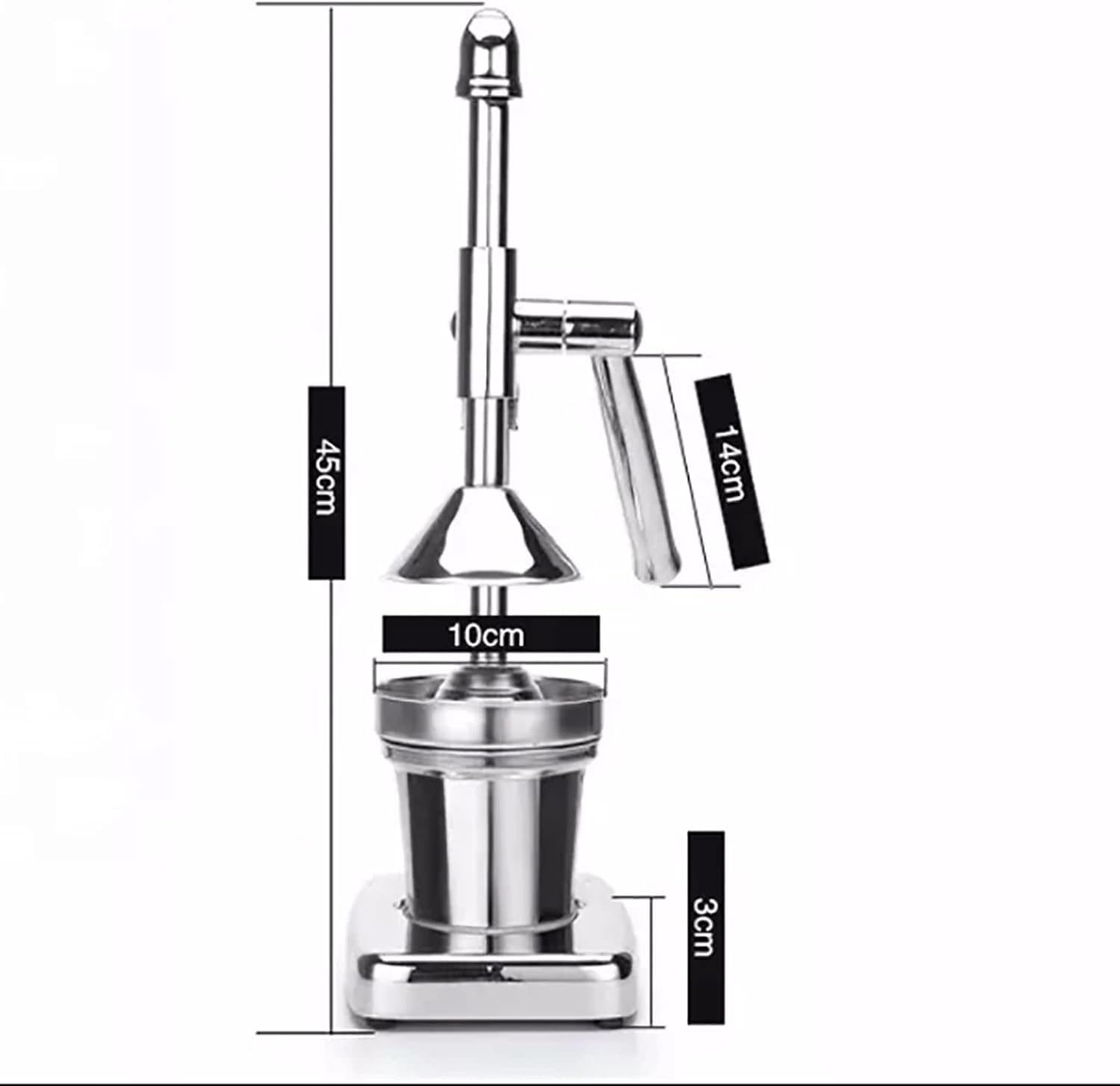Professionelle Saftpresse Aus Edelstahl, Robuste Hand-orangenpresse Mit Rutschfestem Sockel Und Kraftsparendem Hebel, Leicht Zu Reinigen, Für Orangen, Zitronen, Limetten Und Grapefruits