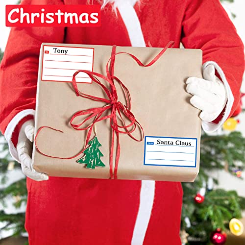 To From Return Address Mailing Labels 160Pcs Blank Mail Shipping Permanent Adhesive Christmas Postage Guaranteed Stickers 4.5X3.5 Inch Handwriting To/From Gift Tags For School,Home&Office,Red Blue #TOP7
