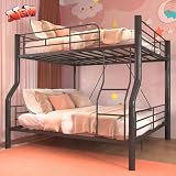 FUSVZ Metal Full XL Over Queen Bunk Beds for Adults, Heavy-Duty Bunk Bed Full XL Over Queen Size with Ladder for Kids Boys Girls Teens, Convertible to 2 separate beds, Weight capacity: 600 lbs (Black)
